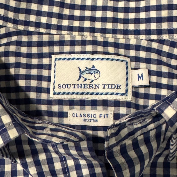 Southern Tide Blue and White Dress Shirt Classic Button-Down - Picture 3 of 4